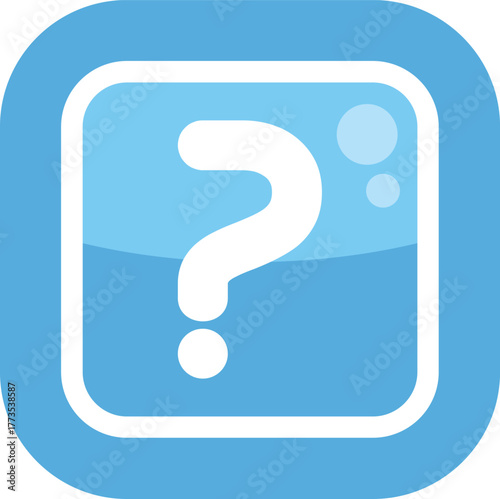 Blue question mark symbol representing confusion, uncertainty, and the need for help and support