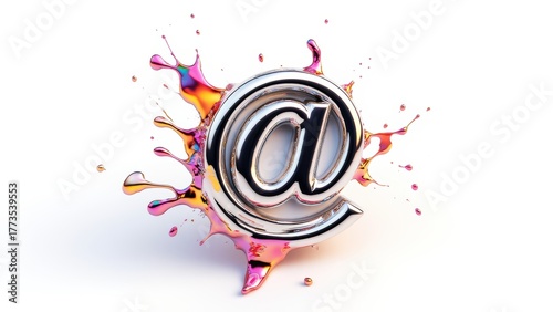 Colorful Splash with Metal At Symbol