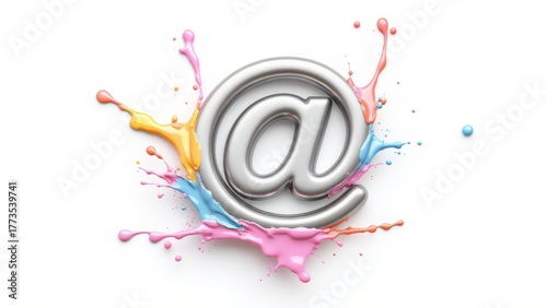 Colorful Splash with Metallic At Symbol