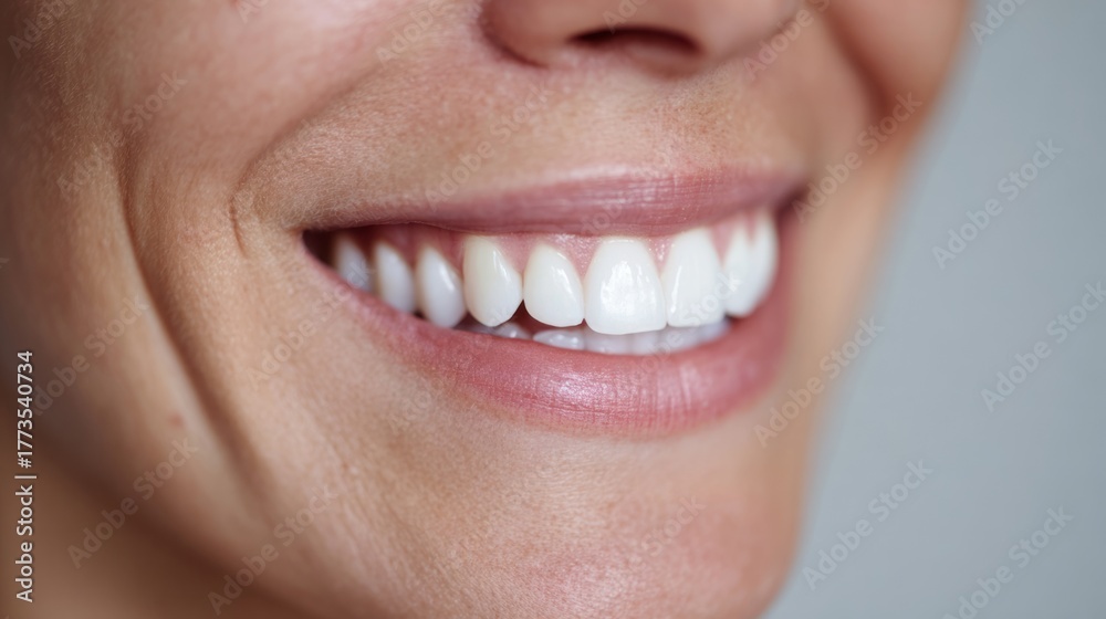 Obraz premium A Caucasian female's radiant smile, gleaming like a harvest moon, evokes World Smile Day's pure joy and Hygge warmth