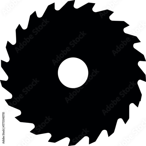Circular saw blade sharp teeth precision cutting tool vector
