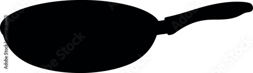 Frying pan silhouette isolated kitchen cooking utensil vector
