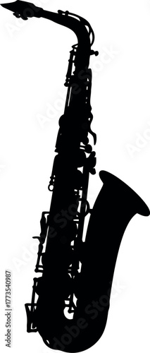Photography Vintage saxophone silhouette jazz music instrument vector