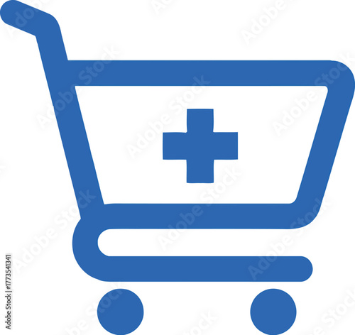 Online pharmacy shopping cart medical health care icon vector