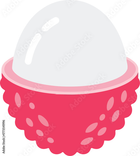 Exotic lychee fruit delicious tropical sweet refreshing food illustration vector