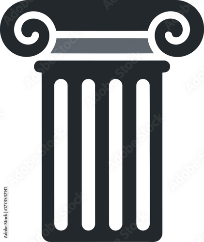 Ionic column architectural element classic pillar design vector