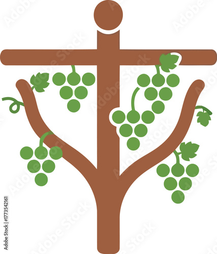 Abstract vine silhouette grape harvest symbol stylized tree vector