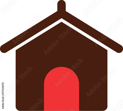 Cozy dog house shelter warm pet home cute animal dwelling vector