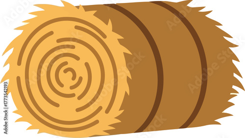 Farm harvest hay bale round stack rural autumn agriculture vector