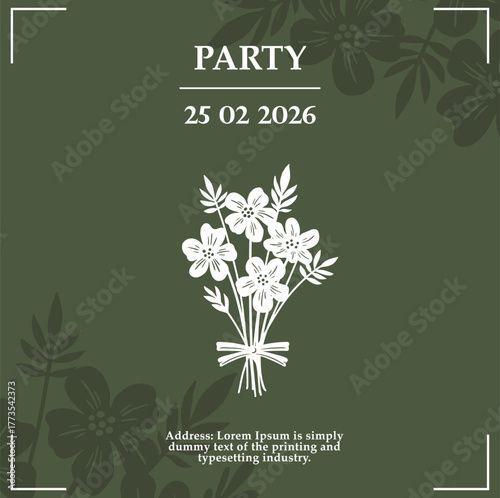 Beautiful flowers creative card template with beautiful flourishes ornament elements. Elegant design for corporate identity, invitation, book covers. Design of background products.