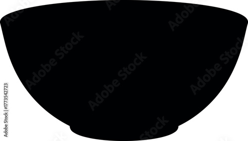 Minimalist black ceramic bowl simple clean design vector
