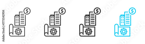 Wealth Building icon set collection in creative outline style for business featuring smooth line variation suitable for financial freedom strategy and digital growth