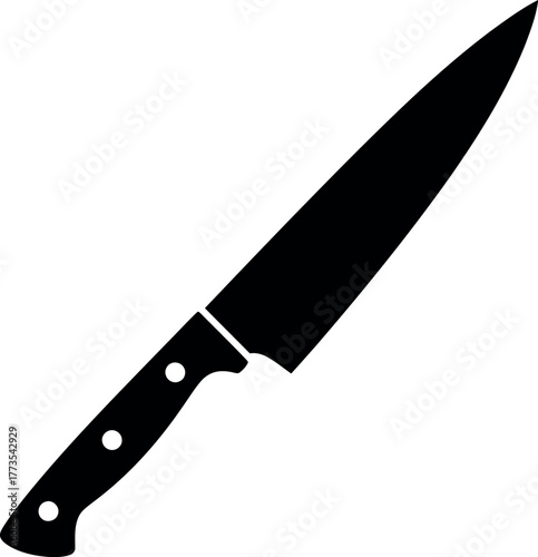 Chef knife silhouette sharp kitchen tool cutlery vector