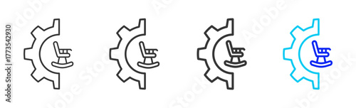 Automated Wealth icon set collection in creative outline style for business featuring smooth line variation suitable for financial freedom strategy and digital growth