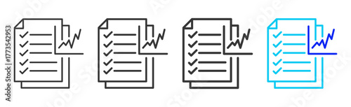 Growth Plan icon set collection in creative outline style for business featuring smooth line variation suitable for financial freedom strategy and digital growth