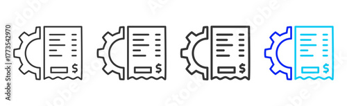 Finance System icon set collection in creative outline style for business featuring smooth line variation suitable for financial freedom strategy and digital growth