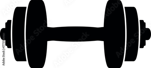Dumbbell silhouette fitness equipment workout strength training icon vector