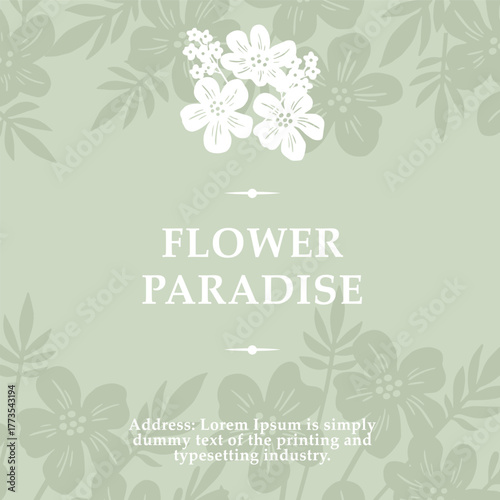 Beautiful flowers creative card template with beautiful flourishes ornament elements. Elegant design for corporate identity, invitation, book covers. Design of background products.