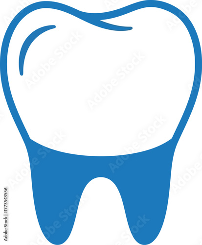 Abstract blue tooth icon healthy dental care concept vector