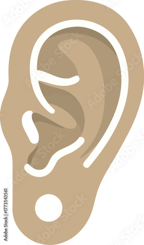 Stylized ear illustration minimalist design healthcare medical auditory concept vector
