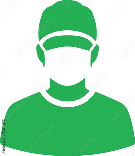 Medical professional icon masked surgeon healthcare symbol vector