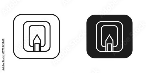 Gas stove burner icon, outline and filled versions