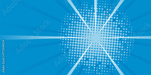 Halftone Pop Art Style Star Explosion Pattern Cartoon Background, Vintage Tone Light Effect Vector illustration wow banner with gradient design