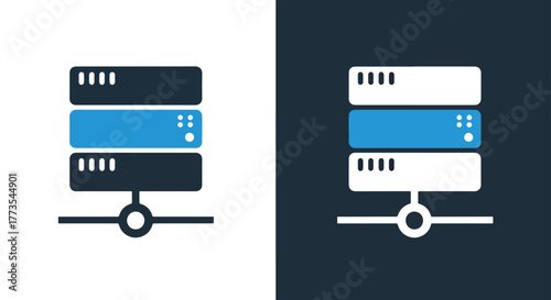 Data center server network connection - Vector icon symbol for website - Icon vector - Blue icon vector