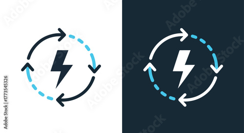Energy efficiency circulation icon - Vector icon symbol for website - Icon vector - Blue icon vector