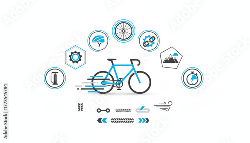 Cycling adventure awaits with this vibrant bike illustration perfect for fitness blogs, gear reviews, and promoting an active lifestyle on social media