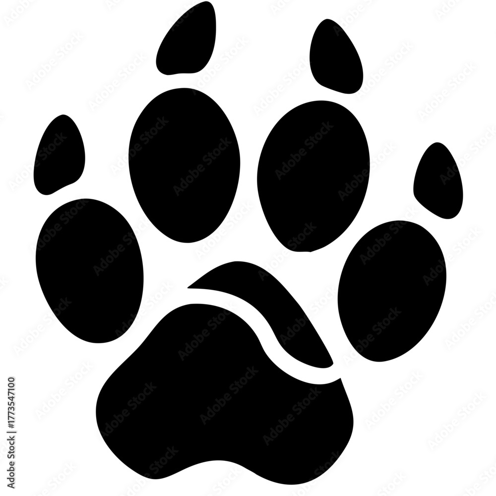 Fototapeta premium Creative details tiger footprint icon Vector Illustration