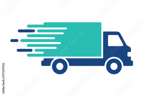 Fast Delivery Truck Icon – Express Shipping, Logistics, Cargo Transport, and Speed Freight Symbol