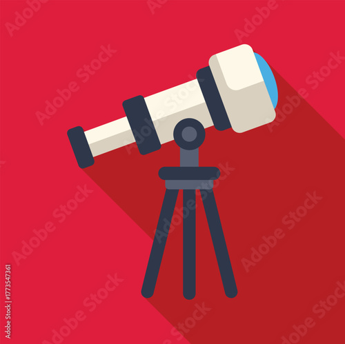 White telescope standing on tripod for observing stars, planets and other celestial bodies, astronomy and exploration concept