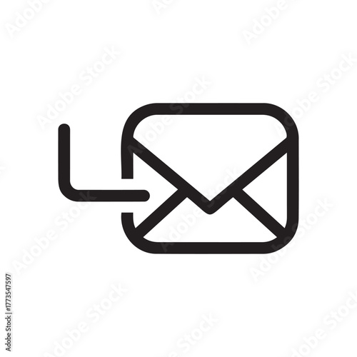 Black envelope icon with a corner flap indicating a message or email