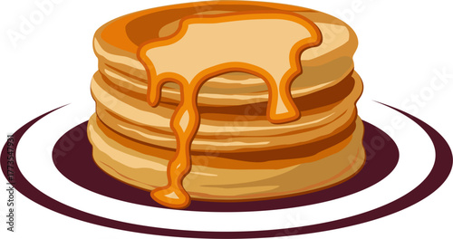 Pancakes logo vector illustration template. Simple design icon hand draw