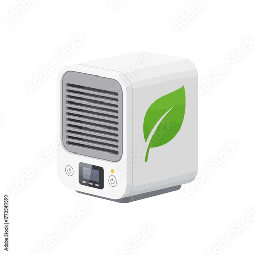 Portable Air Cooler with Leaf Icon