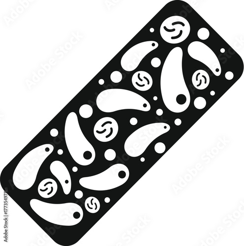 Microscopic view of bacteria multiplying on a dirty lab glass slide