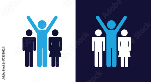 Team success victory icons graphic - Vector icon symbol for website - Icon vector - Blue icon vector