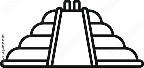 Step pyramid with stairs symbolizing mayan architecture and ancient mesoamerican culture