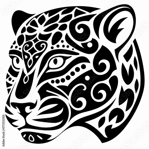 Wallpaper Mural Tribal Jaguar Head - Intricate Tattoo Design Torontodigital.ca