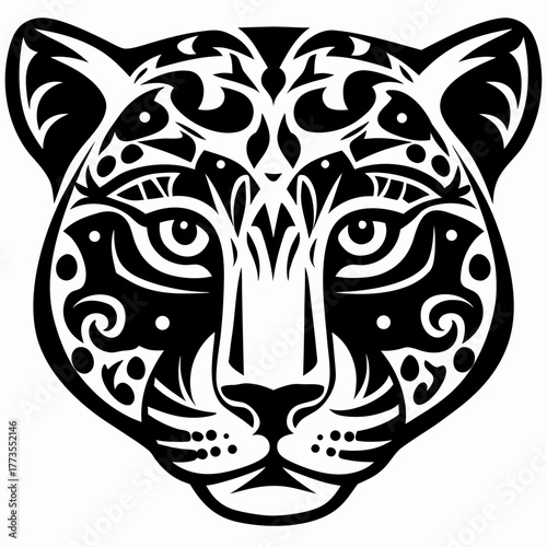 Wallpaper Mural Tribal Jaguar Head Tattoo Design for Ink Enthusiasts Torontodigital.ca