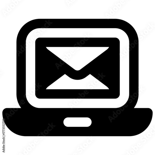Email. Outlined stroke vector icon with black-filled details.