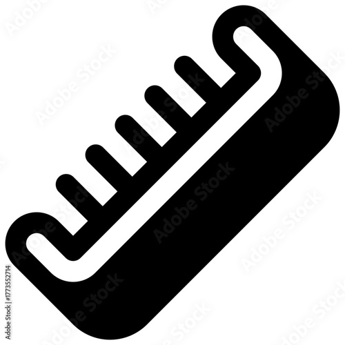 Comb. Outlined stroke vector icon with black-filled details.