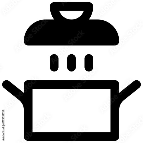 Cooking. Outlined stroke vector icon with black-filled details.