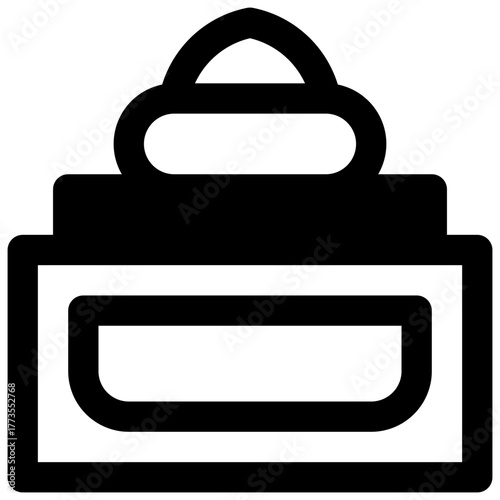 Skincare. Outlined stroke vector icon with black-filled details.