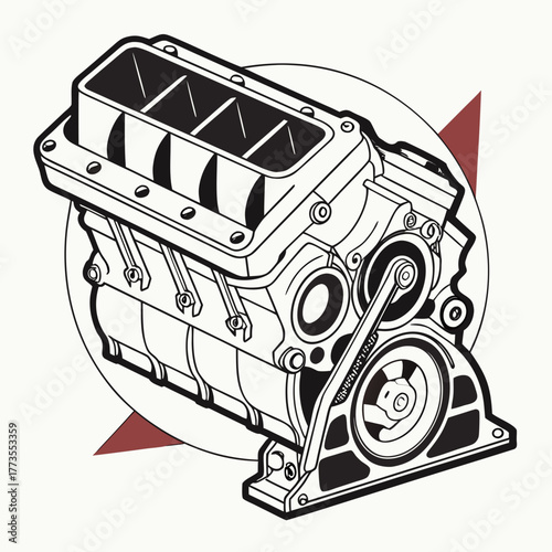 Illustration of a car engine
