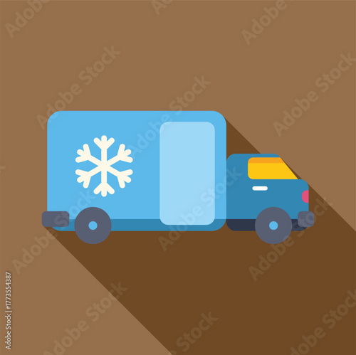 Refrigerator truck transporting frozen products, ensuring freshness and quality with temperature controlled delivery