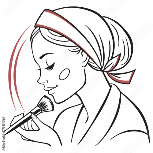 Woman applying makeup