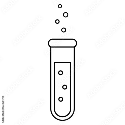 Chemical flask line icon, test tube pictogram