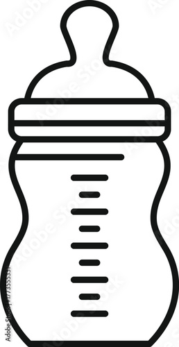Baby bottle icon featuring a graduated scale, designed for accurate and controlled feeding of infants